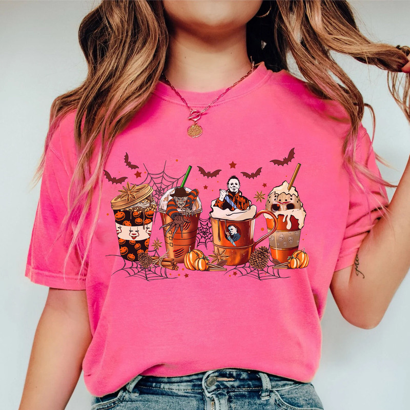 Horror Movie Coffee Latte Shirt Halloween Drink Cozy Shirt Gilden Shirt - 2.jpg