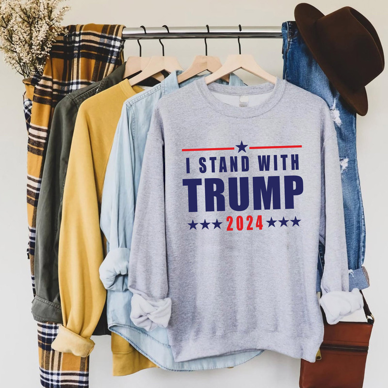 I Stand with Trump 2024 Sweatshirt, Donald Trump Not Guilty T-Shirt, Free Trump Hoodie, Support Trump LongSleeve - 1.jpg