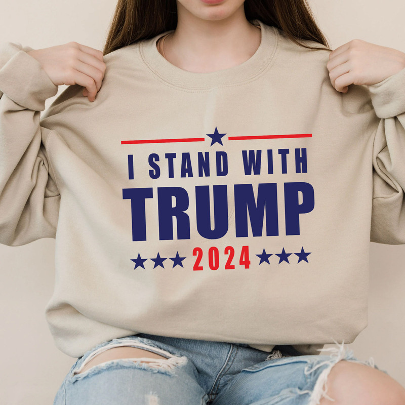 I Stand with Trump 2024 Sweatshirt, Donald Trump Not Guilty T-Shirt, Free Trump Hoodie, Support Trump LongSleeve - 2.jpg