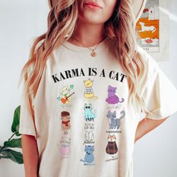 karma is a cat eras shirt swiftie cat shirt gildan shirt