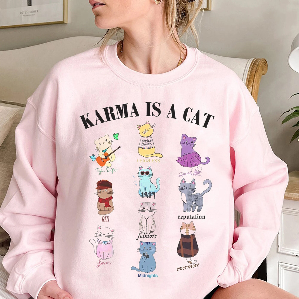 Karma Is A Cat Eras Shirt Swiftie Cat Shirt Gildan Shirt - 2.jpg