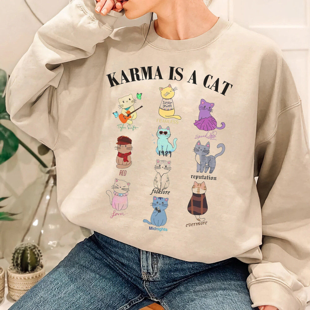 Karma Is A Cat Eras Shirt Swiftie Cat Shirt Gildan Shirt - 3.jpg