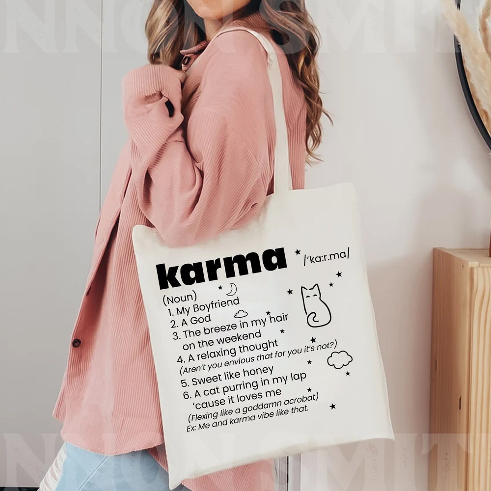 Karma is a Cat Tote Bag, Midnights Taylor Tote Bag For Cat Lovers, Swiftie Gift For Her - 3.jpg