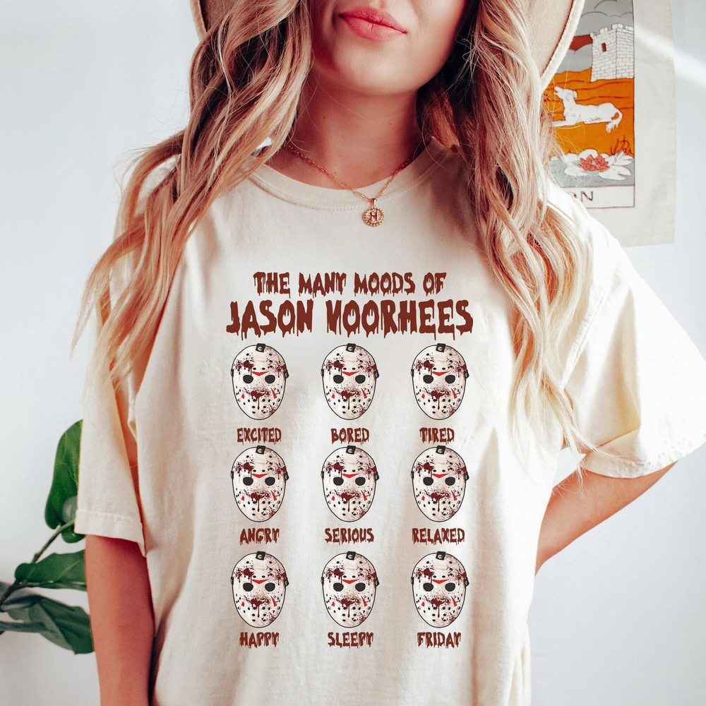 Many Moods Of The Jason Vorhees Shirt, Horror Ghost Mask Halloween Shirt, Horror Movie Killer Shirt - 1.jpg