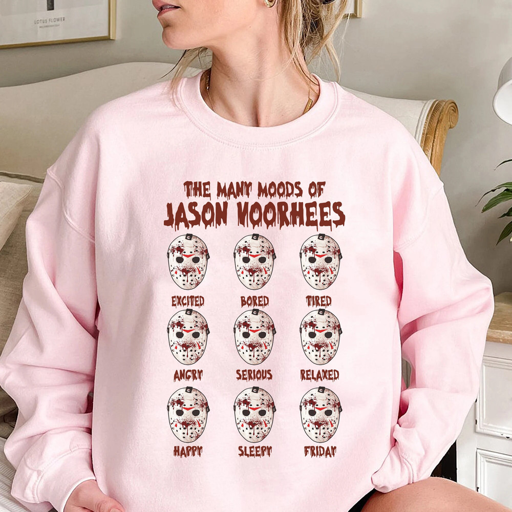 Many Moods Of The Jason Vorhees Shirt, Horror Ghost Mask Halloween Shirt, Horror Movie Killer Shirt - 2.jpg