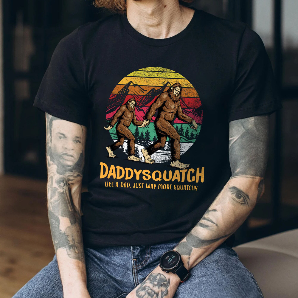 Mens Daddysquatch T-Shirt, Like A Dad Just Way More Squatchy Retro T-Shirt, Dadsquatch Like A Dad, Just Way More Squatchy Personalized Shirt - 1.jpg