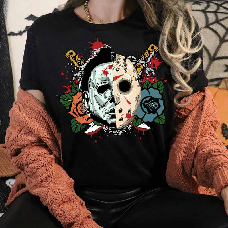 Michael Myers And Jason Vorhees Horror Horror Movie Shirt Halloween Shirt - 1.jpg