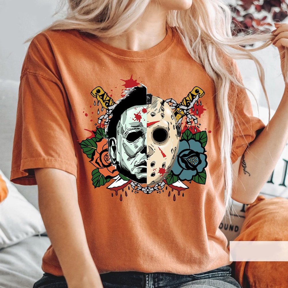 Michael Myers And Jason Vorhees Horror Horror Movie Shirt Halloween Shirt - 4.jpg