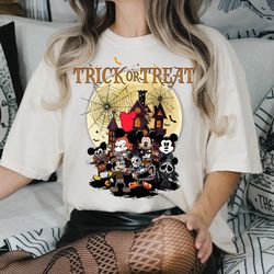mickey and friends halloween shirt mickey trick or treat shirt mickey horror character shirt
