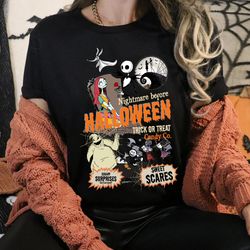 nightmare before christmas jack sally shirt family halloween party tshirt horror movie shirt
