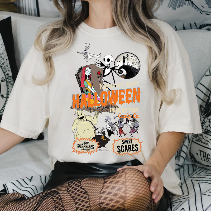 Nightmare Before Christmas Jack Sally Shirt Family Halloween Party T-Shirt Horror Movie Shirt - 3.jpg