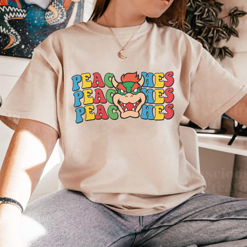 Peaches Peaches Peaches Comfort Colors T-Shirt, Peaches Bowser Song Mario Shirt, Super Mario Sweatshirt, LongSleeve, Hoodie - 1.jpg