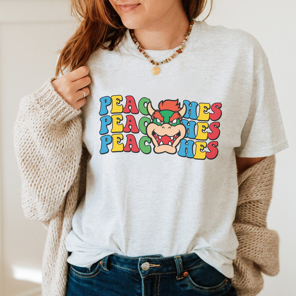 Peaches Peaches Peaches Comfort Colors T-Shirt, Peaches Bowser Song Mario Shirt, Super Mario Sweatshirt, LongSleeve, Hoodie - 2.jpg