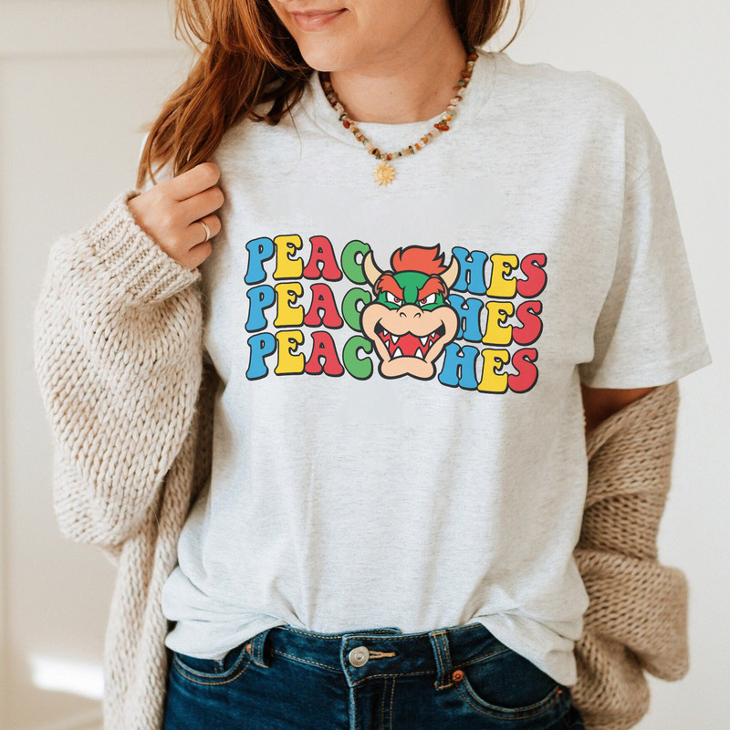 Peaches Peaches Peaches Comfort Colors T-Shirt, Peaches Bowser Song Mario Shirt, Super Mario Sweatshirt, LongSleeve, Hoodie - 2.jpg