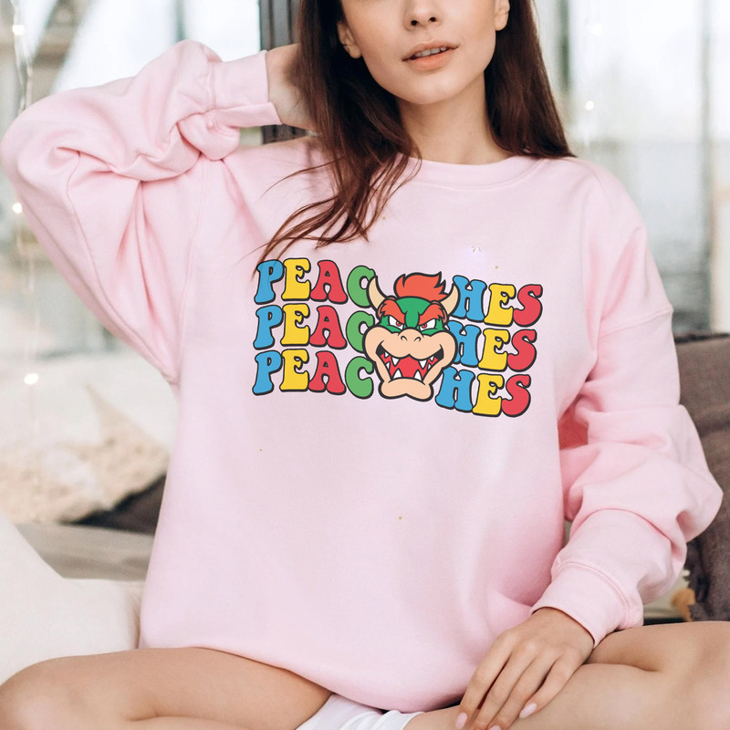 Peaches Peaches Peaches Comfort Colors T-Shirt, Peaches Bowser Song Mario Shirt, Super Mario Sweatshirt, LongSleeve, Hoodie - 6.jpg