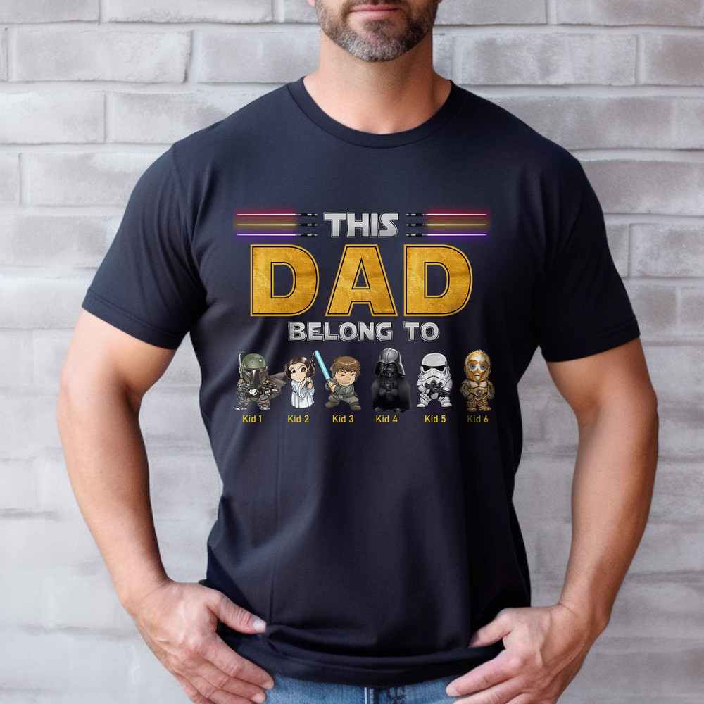 Personalized Dad Shirt With Kid Names, Custom This Dad Belong To Kids Shirt, Cute Daddy Shirt, Fathers Day Gift For Papa - 2.jpg