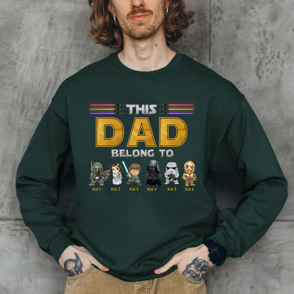 Personalized Dad Shirt With Kid Names, Custom This Dad Belong To Kids Shirt, Cute Daddy Shirt, Fathers Day Gift For Papa - 3.jpg