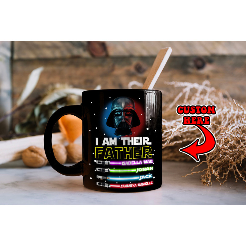 Personalized Darth Vader I Am Their Father Mug Father's Day Gift Names Lightsabers Mug Star Wars Mug Gift from Son & Daughter - 1.jpg