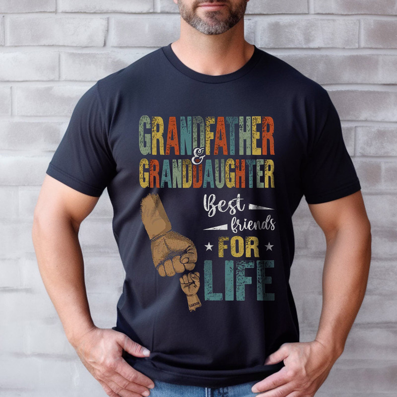 Personalized Grandfather and Granddaughters Best Friends For Life T-Shirt Father's Day Gift Fist Bump Set, Baby Papa Fist Bump Shirt - 2.jpg