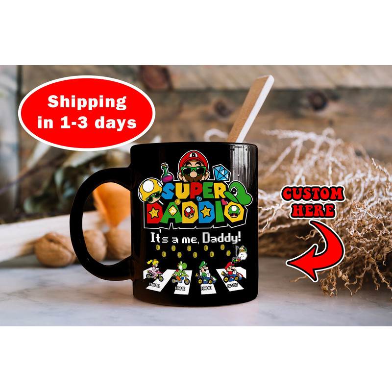 Personalized Super Daddio Game Mug, Custom Kids Name Dad Mug, Gift For Daddy, Fathers Day Mug, Father's Day Gift - 2.jpg