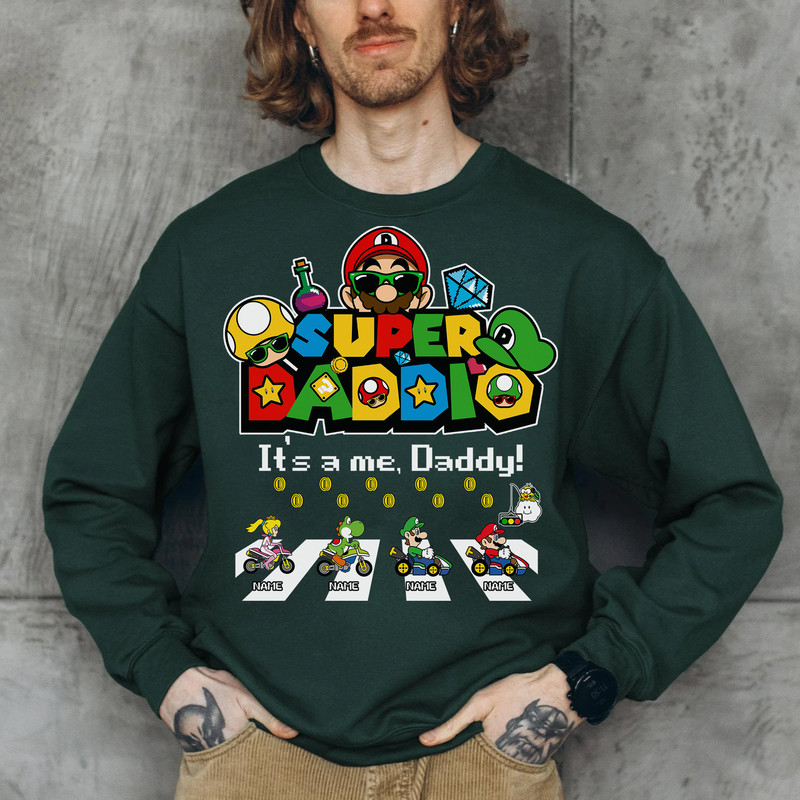 Personalized Super Daddio Game Shirt,Custom Kids Name Dad Shirt, Father's Day Shirt, Super Dad Gamer Tee,Father's Day Gift - 5.jpg