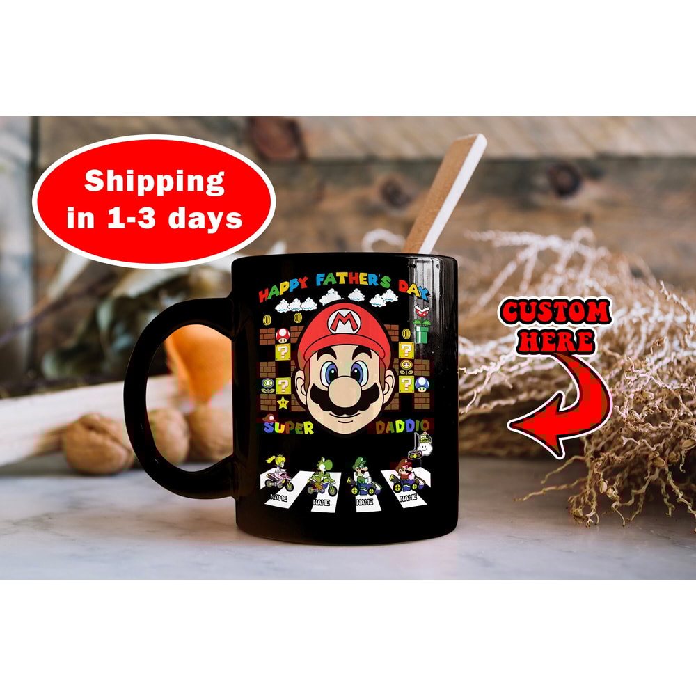 Personalized Super Daddio Mug Father's Day Gift, Super Mario Mug, Dad Gamer Mug, Funny Daddy Life Coffee 2023 Mug - 1.jpg