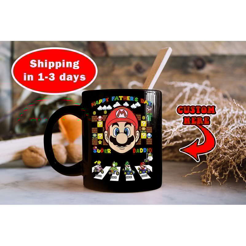Personalized Super Daddio Mug Father's Day Gift, Super Mario Mug, Dad Gamer Mug, Funny Daddy Life Coffee 2023 Mug - 1.jpg