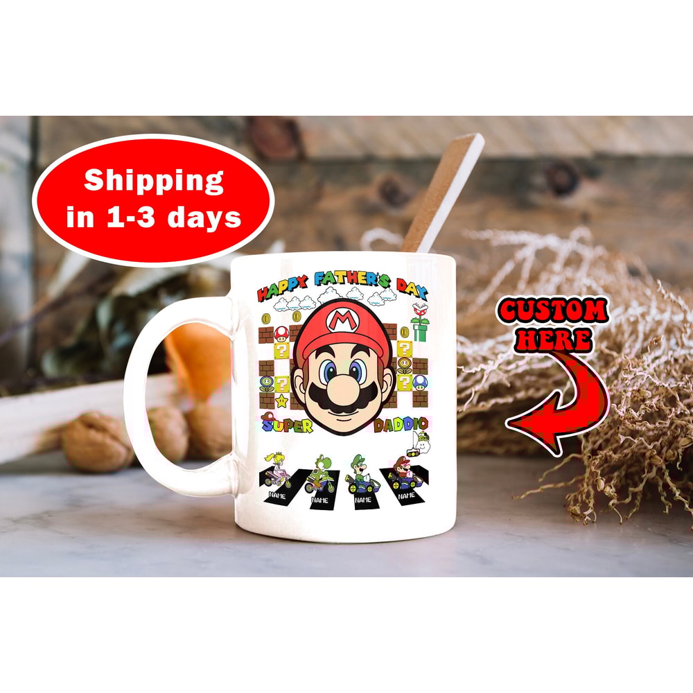 Personalized Super Daddio Mug Father's Day Gift, Super Mario Mug, Dad Gamer Mug, Funny Daddy Life Coffee 2023 Mug - 2.jpg