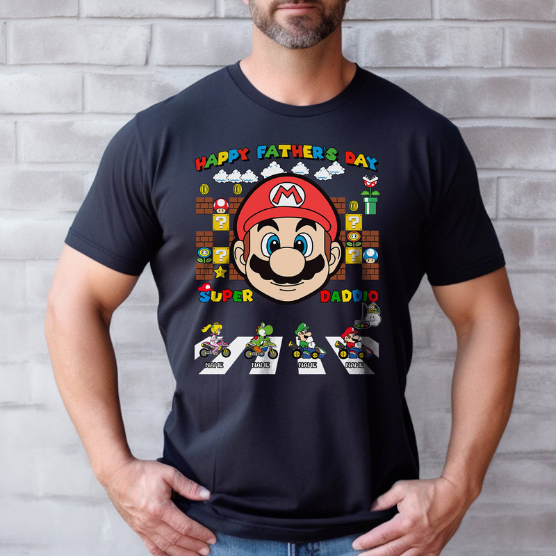 Personalized Super Daddio Shirt, Custom Dad Shirt with Kid Names, Daddy Gamer Shirt, Father's Day Gift Shirt - 3.jpg