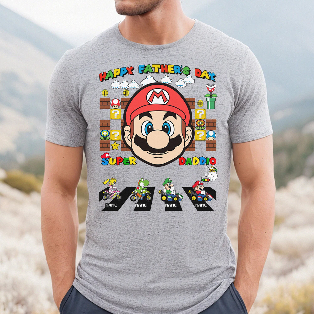 Personalized Super Daddio Shirt, Custom Dad Shirt with Kid Names, Daddy Gamer Shirt, Father's Day Gift Shirt - 4.jpg