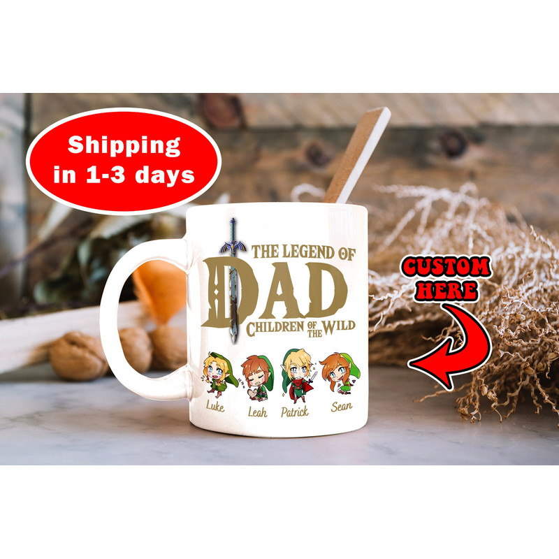 Personalized The Dad Legend Mug, Father & Kids Mug, Gift For Daddy - 1.jpg