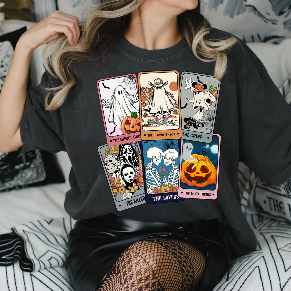 Retro Halloween Ghost Tarot Card Shirt  Halloween Ghost Shirt  Spooky Season Shirt - 2.jpg