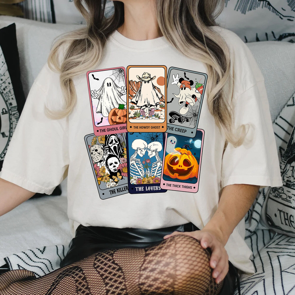 Retro Halloween Ghost Tarot Card Shirt  Halloween Ghost Shirt  Spooky Season Shirt - 3.jpg