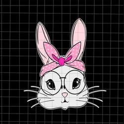 cute bunny with bandana heart glasses bubblegum svg, bunny easter day svg, bunny bandana heart svg, easter day svg
