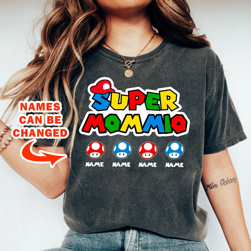 Super Mommio T-Shirt, Custom Super Mario Shirt, Mothers Day Sweatshirt, Mom Birthday Shirt - 1.jpg