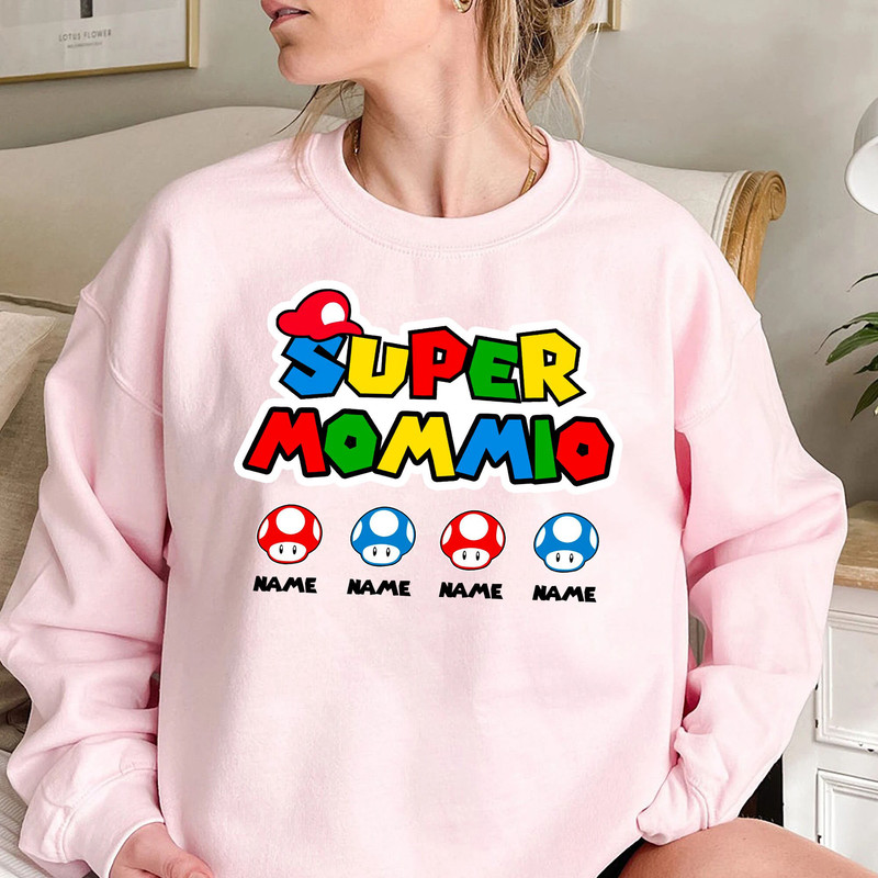 Super Mommio T-Shirt, Custom Super Mario Shirt, Mothers Day Sweatshirt, Mom Birthday Shirt - 4.jpg
