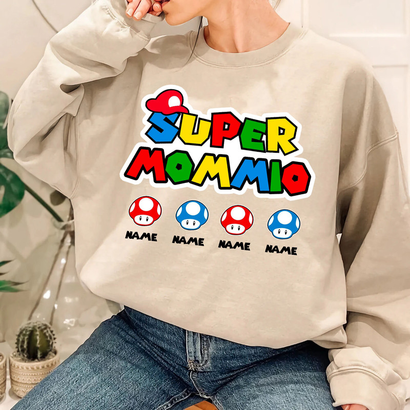 Super Mommio T-Shirt, Custom Super Mario Shirt, Mothers Day Sweatshirt, Mom Birthday Shirt - 5.jpg