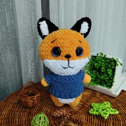 Handmade Crocheted Fox - Adorable 17 cm Tall and 20 cm with Ears