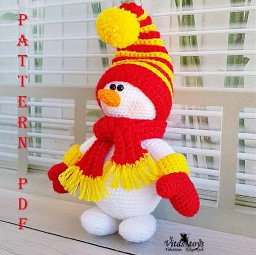 Christmas Cute Snowman amigurumi crochet pattern