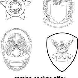 blank badge combo packge offer vector file 3 black white vector outline or line art file