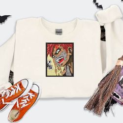 gaara fierce embroidered t-shirt, unisex t-shirt, streetwear, hoodie