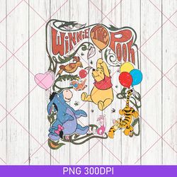 vintage floral winnie the pooh png, disney winnie the pooh png, pooh and friends, disney family vacation, piglet, eeyore