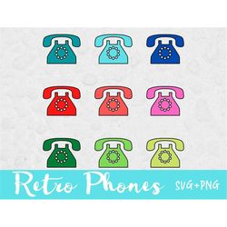 retro phones svg, phone clipart, shirt svg, svg files for cricut, retro phones clipart, telephone svg