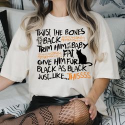 twist the bones shirt halloween cat shirt witch spell tee