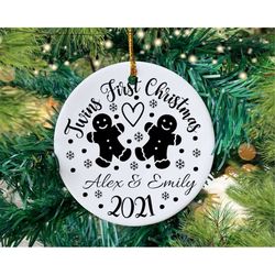 twins first christmas svg, baby twins 1st christmas svg, baby first christmas ornament svg, baby ornament 2021 clipart c