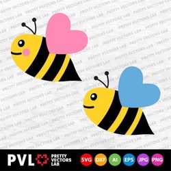 bee svg, bee girl boy svg, bumble bee svg, dxf, eps, baby, kids, newborn svg, kawaii bees clipart, spring svg, cricut &