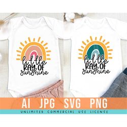 little ray of sunshine svg, baby svg, onesie svg, you are my sunshine svg, hello sunshine svg, baby quotes svg, clipart