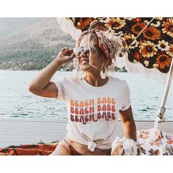 beach babe svg, beach svg, summer svg, summertime svg, beach quotes svg, summer quotes svg, wavy text beach shirt svg cu