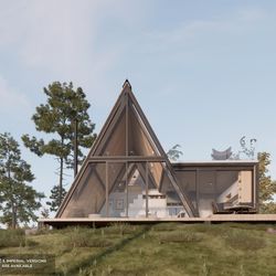 modern a frame cabin house, 28ft by 30ft, 650 sq. ft