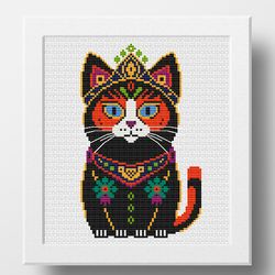 cat cross stitch pattern, counted cross stitch, modern cross stitch pattern, kitten cross stitch, embroidery pattern